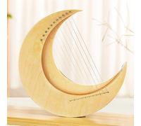 HAJHI Greece Maple Harp Instruments 8/11/15 Strings Moon Lap Harp Parent-Child Playing Stable Tone Cultivating Musical Interest Lyre Harp Teaching(11-note log)