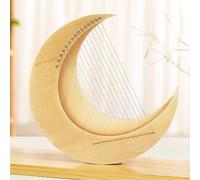 HAJHI Greece Maple Harp Instruments 8/11/15 Strings Moon Lap Harp Parent-Child Playing Stable Tone Cultivating Musical Interest Lyre Harp Teaching(15-note log)