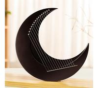 HAJHI Greece Maple Harp Instruments 8/11/15 Strings Moon Lap Harp Parent-Child Playing Stable Tone Cultivating Musical Interest Lyre Harp Teaching(15-note Black)