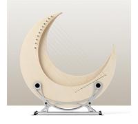 HAJHI Greece Maple Harp Instruments 8/11/15 Strings Moon Lap Harp Parent-Child Playing Stable Tone Cultivating Musical Interest Lyre Harp Teaching(11-note log+free stand)