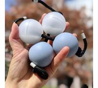 HAJHI Kashaka Rhythm Sand Ball Entry Level Beginners, 2 Pair Band Accompaniment Asalato Instrument Adjustable Rope Travel Bonfire Concerts(Blue White)