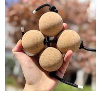 HAJHI Kashaka Rhythm Sand Ball Entry Level Beginners, 2 Pair Band Accompaniment Asalato Instrument Adjustable Rope Travel Bonfire Concerts(Log)