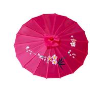 HAJHI Kids Adult Chinese Umbrella for Dancing Japanese Umbrella Sunproof Silk Fabric Parasols for Wedding Cosplay Courtyard Decoration(56cm,Rose red)
