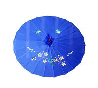 HAJHI Kids Adult Chinese Umbrella for Dancing Japanese Umbrella Sunproof Silk Fabric Parasols for Wedding Cosplay Courtyard Decoration(70cm,Dark blue)
