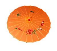 HAJHI Kids Adult Chinese Umbrella for Dancing Japanese Umbrella Sunproof Silk Fabric Parasols for Wedding Cosplay Courtyard Decoration(70cm,Orange)
