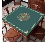 HAJHI Living Room Game Mat for Table Non-Slip Mahjong Mat Crystal Velvet Silent Mahjong Table Cloth Chinese Style for Tea Rooms Tile Games(100x100cm,Green)