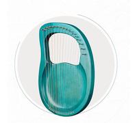 HAJHI Lyre Harp Mahogany Concerts Gigging Portable 15/16/19 Tones Lap Harp Tunable Metal Strings Easy to Learn Holiday Harp Instruments Enthusiasts Student(16 strings - green)