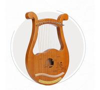 HAJHI Lyre Harp Mahogany Concerts Gigging Portable 15/16/19 Tones Lap Harp Tunable Metal Strings Easy to Learn Holiday Harp Instruments Enthusiasts Student(16 strings - Chang'e)
