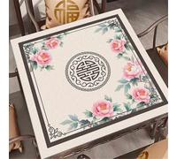 HAJHI Mahjong Mat Anti-Slip Thickened Silent Mahjong Table Cloth Waterproof Protective Game Mat for Table for Poker Board Games Dominoes(95cm*95cm,B)