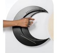 HAJHI Moon Harp Instruments 15 Strings Beginners Portable Easy to Learn Greece Maple Lap Harp Steel Strings for Party Holiday Wedding Lyre Harp Full Tone(Black)