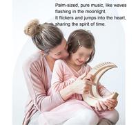 HAJHI Moon Lap Harp 8-Tone Veneer Greece Classical Lyre Harp Cultivating Musical Interest Maple with Stand, Mini Harp for Beginners Children Adults