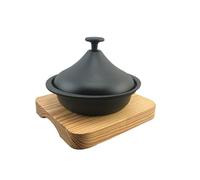 HAJHI Moroccan Tagine with Lid Base Thickened Cast Iron Tagine Pot for Open Fire Gourmet Tangine for Beginners Hotel Commercial(20cm)