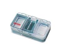 HAJHI Multi-Functional Elderly Pill Splitter Storage Box Pill Cutter V-Slot Anti-Slip Precise 3-in-1 Pill Crusher Fine Powder with Brush for Hiking(Green)