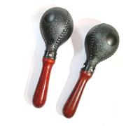 HAJHI Performance Maracas Abs Wooden Handle Sound Loud Music Enlightenment Easy to Learn for Choir Stage Dance Party Parent-Child Percussion(Black)