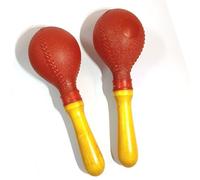 HAJHI Performance Maracas Abs Wooden Handle Sound Loud Music Enlightenment Easy to Learn for Choir Stage Dance Party Parent-Child Percussion(Red)