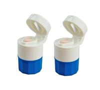 HAJHI Pill Crusher Fine Powder for Elderly Kid 4-in-1 Pill Cutter V-Bracket Pill Splitter Storage Daily Portable Dustproof for Business Trips(Blue)