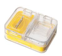 HAJHI Pill Crusher with Brush Sealed Dustproof 3-in-1 Pill Cutter for Different Sizes Portable Medicine Cutter Portioning Storage(Yellow)