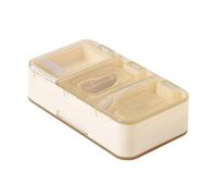 HAJHI Portioning Pill Slicer 3-in-1 with Brush Pill Crusher Fine Powder Precise Pill Cutter for Varying Sizes Blade Guard for Patients Elderly(7 Cells,A)