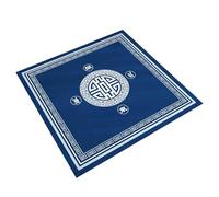HAJHI Quick-Drying Mahjong Table Cloth Non-Slip Mahjong Mat Easy Care Game Mat for Table Silent Chinoiserie for Board Games Beginners(90 * 90cm,A-Blue)