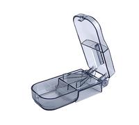 HAJHI Quickly Pill Cutter Stainless Steel Blade Pill Splitter for Different Sizes V-Slot Pill Slicer Storage Medicine Box Portable Dustproof(Black)