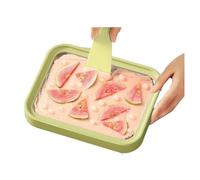 HAJHI Shaved Ice Instant Ice Cream Maker No Electricity at Home Rolled Ice Cream Maker Quick Frozen for Restaurants Ice Cream Tray Portable(Green,230 * 180MM_304)
