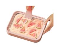 HAJHI Shaved Ice Instant Ice Cream Maker No Electricity at Home Rolled Ice Cream Maker Quick Frozen for Restaurants Ice Cream Tray Portable(Pink,230 * 180MM_304)