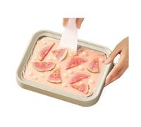 HAJHI Shaved Ice Instant Ice Cream Maker No Electricity at Home Rolled Ice Cream Maker Quick Frozen for Restaurants Ice Cream Tray Portable(White,205 * 155MM_ALUMINUM)