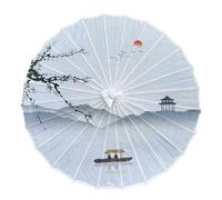 HAJHI Silk Fabric Chinese Umbrella Commemorative Japanese Umbrella 32in for Adults Kid Handmade Parasols for Wedding Party(30)
