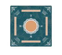 HAJHI Stain-Proof Poker Mahjong Table Cloth Decorative Mahjong Mat 31.5in Non-Slip Rubber Game Mat for Table Board Games Beginners(Green C - Crystal Velvet)