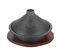 HAJHI Tagine Pot Set with Base for Hotel Restaurants Cast Iron Tajine Pot Moroccan Cooking Seafood for Gas Electric Stoves(28cm)