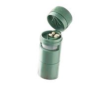 HAJHI Travel Portable Pill Splitter Portioning Pill Cutter V-Slot Precise for Small Large Tablets Pill Crusher Storage Box for Elderly(Green)