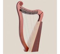 HAJHI Veneer Lyre Harp with Portable Bags Solid Wood Mahogany Lap Harp Tuning Wrench Spare Strings Easy to Learn Lever Harp Professionals Concerts(Currant -15 strings)