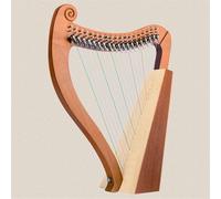 HAJHI Veneer Lyre Harp with Portable Bags Solid Wood Mahogany Lap Harp Tuning Wrench Spare Strings Easy to Learn Lever Harp Professionals Concerts(Log -19 strings)