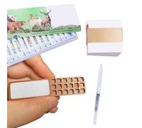 HAJHI Watercolor Paint Set Finger Ring Mini Watercolor Travel Set 12-Colour for Adult Students Travel Painting Kit Handcrafted Pocket-Sized(Brown - 18 squares)