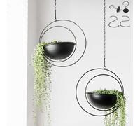 Hajia 2 Pack Halfmoon Shaped Hanging Planters