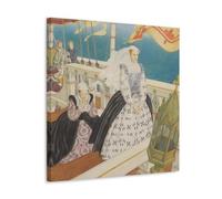 HAJIDEMA Edmund Dulac Art poster Mary Queen of Scots Wall Art Picture Painting Canvas Prints Artworks Bedroom Living Room Decor 12x12inch(30x30cm)
