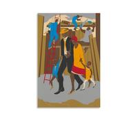 HAJIDEMA Jacob Lawrence Art Poster The Builders (The Family) Art Canvas Painting Decor Wall Print Photo Home Modern Decoratives 16x24inch(40x60cm)