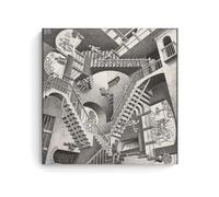 HAJIDEMA M. C. Escher Art poster Relativity Canvas Art And Wall Art Picture Print Modern Family Bedroom Decors 20x20inch(50x50cm)