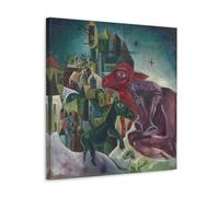 HAJIDEMA Max Ernst Art poster Max Ernst City with Animals Home Decor Wall Art Hanging Picture Print Bedroom Decorative Paintings Room Aesthetic 16x16inch(40x40cm)