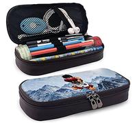 Hajim-E No Ipp-O Leather Pencil Case, Pencil Case Big Capacity, Pen Marker Holder Pouch Box, Large Storage Stationery Organizer with Zipper for Office