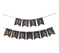 Hajj Mubarak Bunting Banner Eid Mubarak Banner Garland Flag Ramadan Party Supplies Muslim Islam Party Home Mantel Fireplace Decoration
