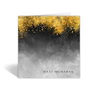 Hajj Mubarak Card, Islamic Cards, Muslim Cards, Eid Mubarak Cards - Black and Gold