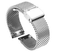 HAJMGUMC 1.0 Mesh Milanese Strap Fit For Seiko Fit For Casio 3mm Thickness Stainless Steel Watch Bracelet Fit For DW Fit For Omega Wristbelt18/20/22/24mm(A-1.0 Silver,24mm)