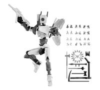 Hajmiiikey Sentinel 13 Action Figure Sixth Generation Dummy 13 Magnetic T13 Articulated Multi-Jointed Movable Robot PVC Model with Rotating Bearing Luxury Multi Weapon Accessories DIY Sticker (White)