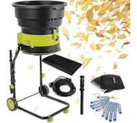 HajMyrdonyx 2500W Electric Leaf Mulcher/Shredder, Garden Compost Shredder 54cm Wide Hopper, Includes Storage Bag Easy Maintenance for Yard Cleanup, Garden Leaves Nopowercord