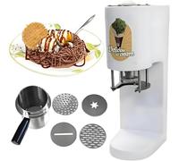 HajMyrdonyx Commercial Spaghetti Ice Cream Press Machine, Noodles Ice Cream Machine with 4 Changeable Molds, Straightforward,7.4-7.9 Gal/Hr Output For Gelato & Dessert Shops