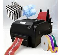 HajMyrdonyx DIY Digital Satin Ribbon Printer Label Printer, Foil Stamping Printing Machine, Print Simple Plain Text, Patterns, Logos, 200 DPI High Resolution Multi-Language Decorative Ribbons