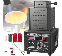 HajMyrdonyx Electric Gold Melting Furnace 5000W Medium Frequency Induction Metal Smelting Machine, 1600℃ /2912℉ Digital Metal Smelting Machine, Smelting Time 3-5 Minutes, Smelting Furnace Black-3KG