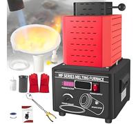 HajMyrdonyx Electric Gold Melting Furnace 5000W Medium Frequency Induction Metal Smelting Machine, 1600℃ /2912℉ Digital Metal Smelting Machine, Smelting Time 3-5 Minutes, Smelting Furnace Red-3KG