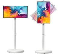 HajMyrdonyx Mobile Smart Touch Screen Monitor, FHD Portable TV on wheel, Full Swivel Rotation Wireless TV, Built-in Battery 8000mAh/13000mAh/15000mAh for Wireless Entertainment 32inches